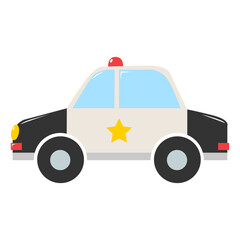 Vector Police Car Flat Design Illustration