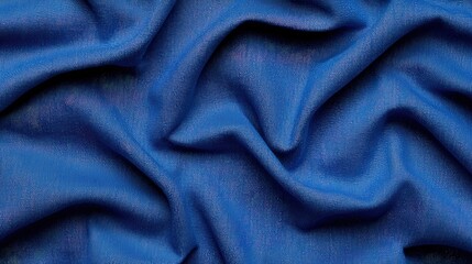 Blue Denim Fabric Texture  Wrinkled Cotton Canvas Background