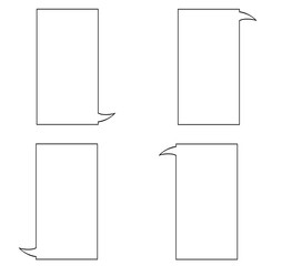 長方形のふきだしセット 白黒