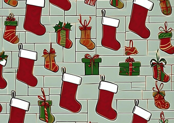 christmas socks seamless pattern