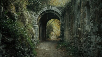 Obraz premium Serene Archway in Nature with Overgrown Path