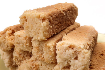 Traditional Indian Milk Cake Alwar Ka Mawa dry flaky biscuit like sweet treat