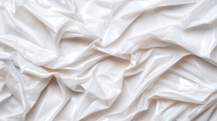 White Plastic Wrap Texture Background   Crumpled  Shiny  Smooth  Abstract