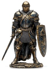 Obraz premium Detailed Knight Figurine in Armor and Shield