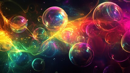 Bold, swirling abstract soap bubbles with vibrant colors, offering a lively and energetic background design.