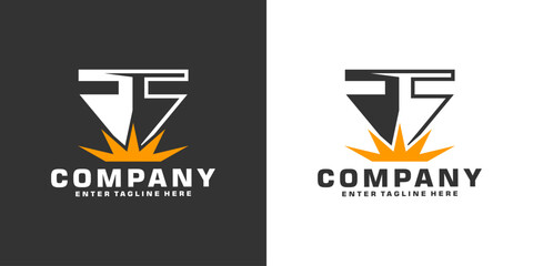 Laser Cutting logo design, laser cutting vector, vintage laser cutting