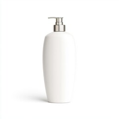 Elegant white lotion pump bottle on a clean background, perfect for skincare or beauty product branding.