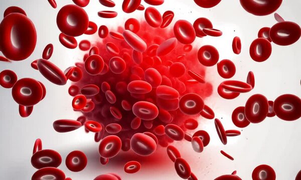 Lib&eacute;ration de globules rouges, le mouvement dynamique des cellules sanguines dans le corps servant au transport de l'oxyg&egrave;ne dans l'organisme