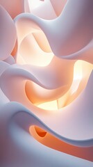 Fototapeta premium Abstract flowing forms with soft colors and