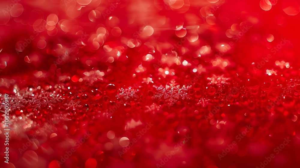 Wall mural Red_Snowflake_Frost_Drop_Poster_Background