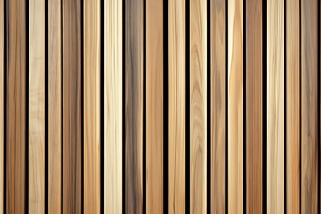 Fototapeta premium Wooden wall made of vertical panels. Line slats made of wood for a modern interior. Timber planks for cladding facades or fences. Material for cladding in construction. 