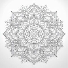 Mandala art design also called rangoli, decorative elements on white background