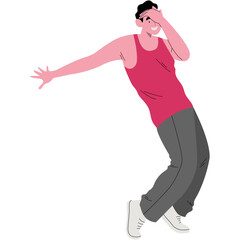 Street Dancer People Character with Unique Pose Design. Cartoon Vector Illustration
