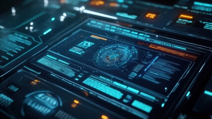 Obraz premium Digital medical record concept with a sleek, high-tech interface, representing advanced healthcare technology.