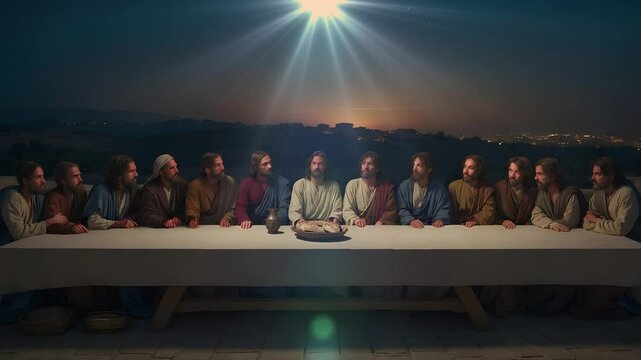 Jesus' last supper with his disciples