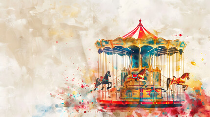 Carousel Frame Background watercolor