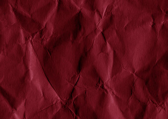 Red paper texture background. Crumpled paper backdrop. Wrinkled parchment paper. Grunge and rough...