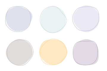 ハロウィン色のシンプルなフレームセット　丸