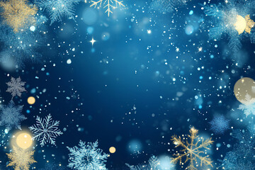 blue christmas background with snowflakes