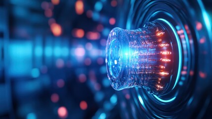 Abstract futuristic technology design with glowing elements and intricate details.