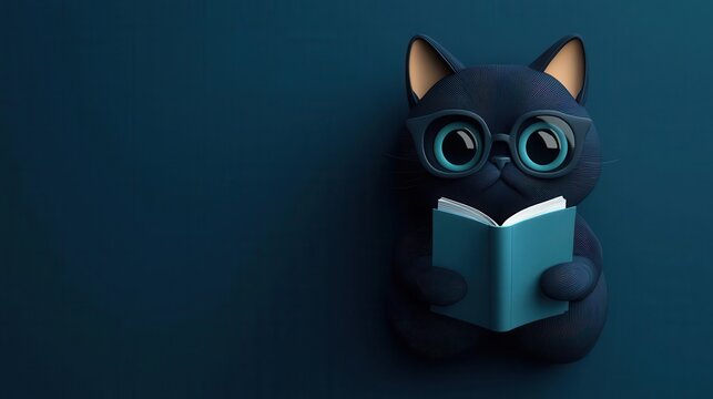 Cat journalist with notepad, covering news story, 3D illustration