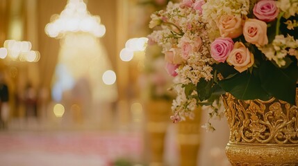 Doha, Qatar, July 27, 2022: Asian-Indian Pakistani wedding arrangement with a chosen theme.