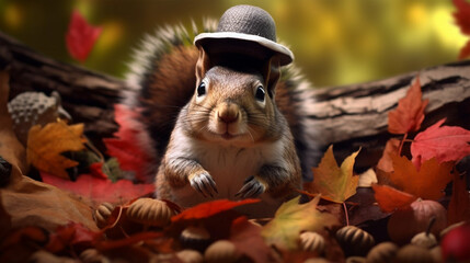 搞怪的森林松鼠