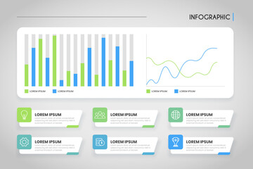 Set of business  infographic, bar, line, steps. Business presentation