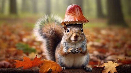 搞怪的森林松鼠