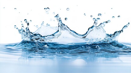 Water splash, isolated white background with water splash, water.