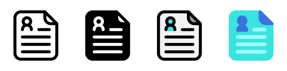 Editable curriculum vitae, cv, resume, file, document, data, bio vector icon. Work, job, office. Part of a big icon set family. Perfect for web and app interfaces, presentations, infographics, etc