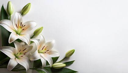 Fototapeta premium white tulips on a white