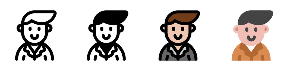 Fototapeta premium Editable business person with side comb hair avatar vector icon. User, profile, identity, persona. Part of a big icon set family. Perfect for web and app interfaces, presentations, infographics, etc