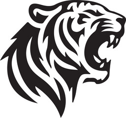 Naklejka premium Tiger head vector icon silhouette illustration.