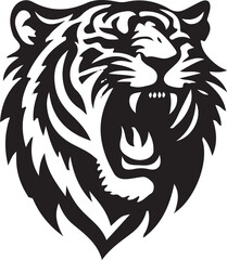 Tiger head vector icon silhouette illustration 