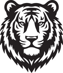Tiger head vector icon silhouette illustration 
