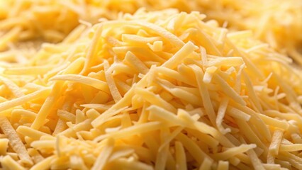 Fototapeta premium Close-up shot of freshly grated cheese , cheese, grated, fresh, food, close-up, texture, dairy, ingredient, parmesan