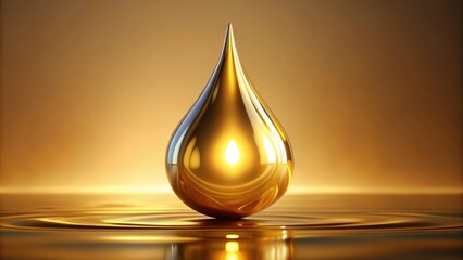 Fototapeta premium Golden droplet pure and gleaming, golden, droplet, pure, gleaming, shiny, metallic, liquid, precious, refined, elegant