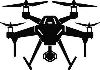 drone silhouette vector icon with Transparent Background - Versatile Clipart