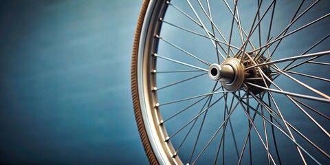 Fototapeta premium Detail of a bicycle wheel with spokes and tire, bicycle, wheel, detail, spokes, tire, metal, circular, black, transportation, pedal