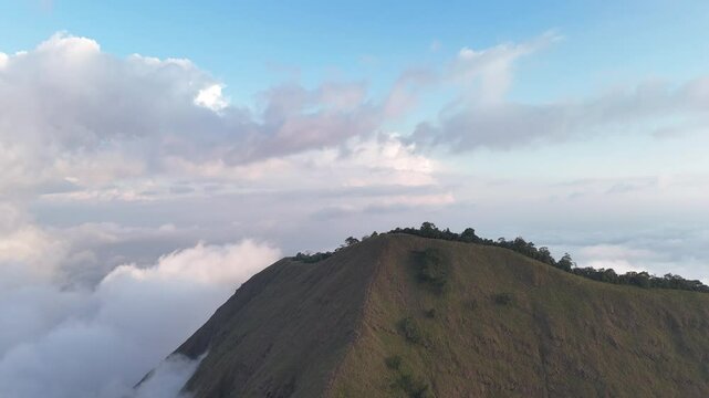Aerial View of Kondo Hills in Sembalun, Lombok Timur, Indonesia