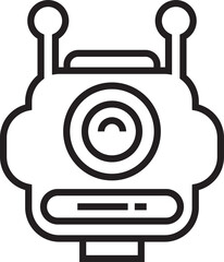 Robot Head Avatar Line Art