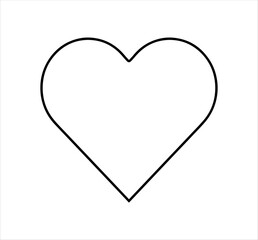 Heart outline vector icon flat sign symbol illustration design on white background.