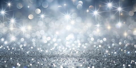Glittery silver background shining with sparkles, glamorous, shimmering, metallic, reflective, glitter, festive, luxury