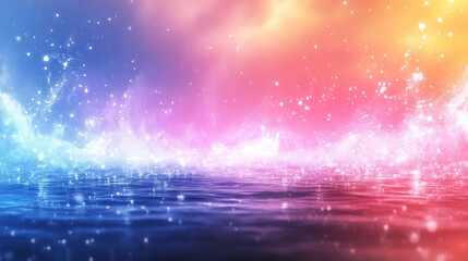Abstract background of shimmering water under a dreamy sky.