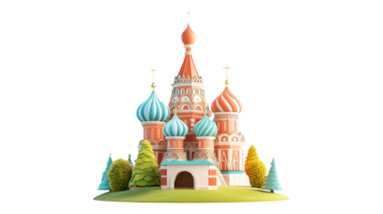 St Basil's Cathedral Cartoon Illustration