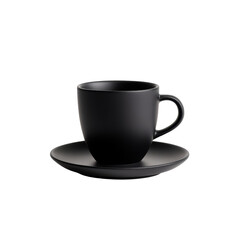 Black Coffee Cup and Saucer