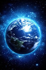 Obraz premium A glowing Earth surrounded by a starry space backdrop.