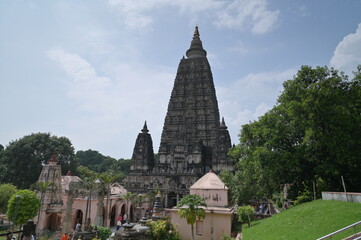 Mahabodhi temple complex at bodh gaya, india