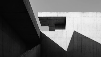 Fototapeta premium Abstract Architectural Concrete Structure with Light and Shadow
